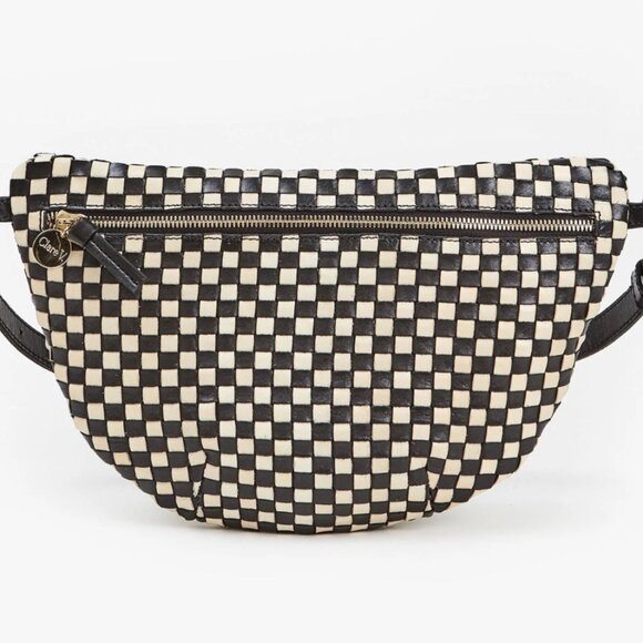 Clare V. Handbags - Clare V Grande Fanny Black and Cream Woven Checker